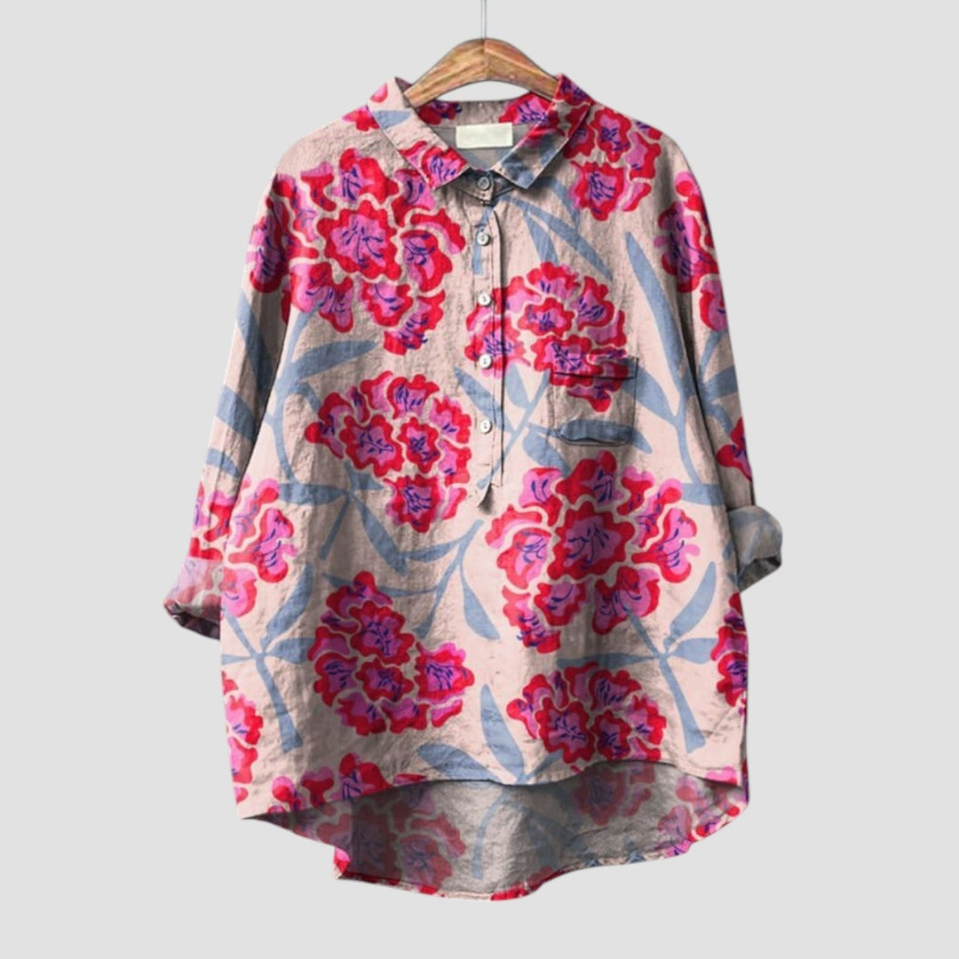 Renata | Blusa oversize de flores para mujer con estilo audaz y comodidad fluida
