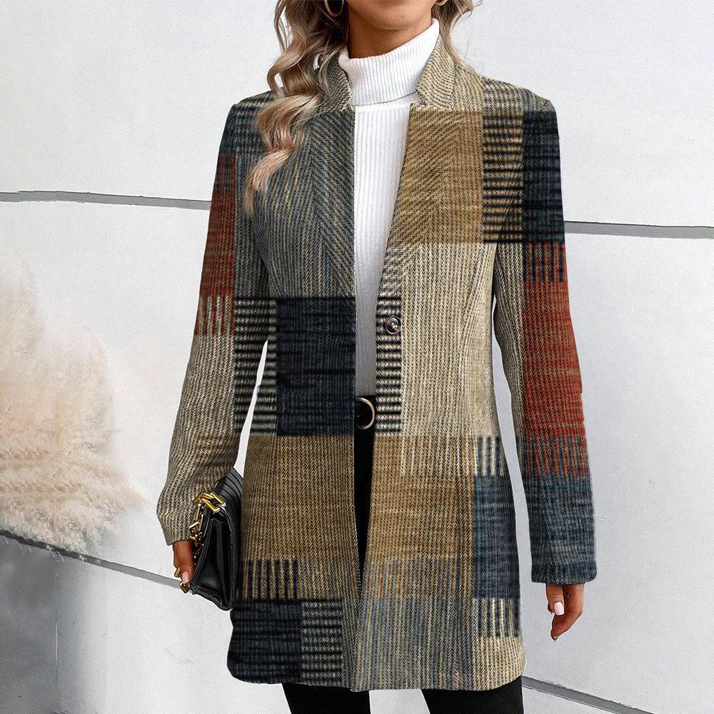 Angélica | Elegante blazer de lana con diseño estampado