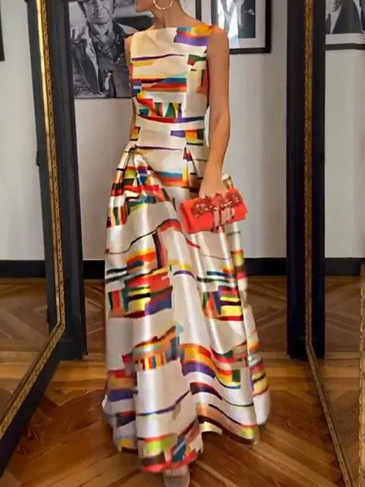 Shayra | Vestido Maxi de Diseño Geométrico