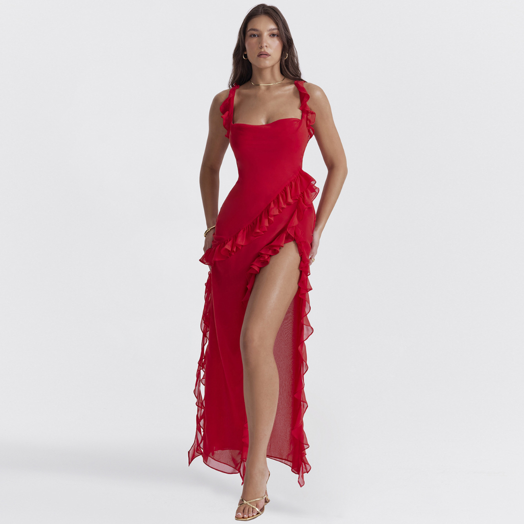 Vestido Largo Amira - Rojo
