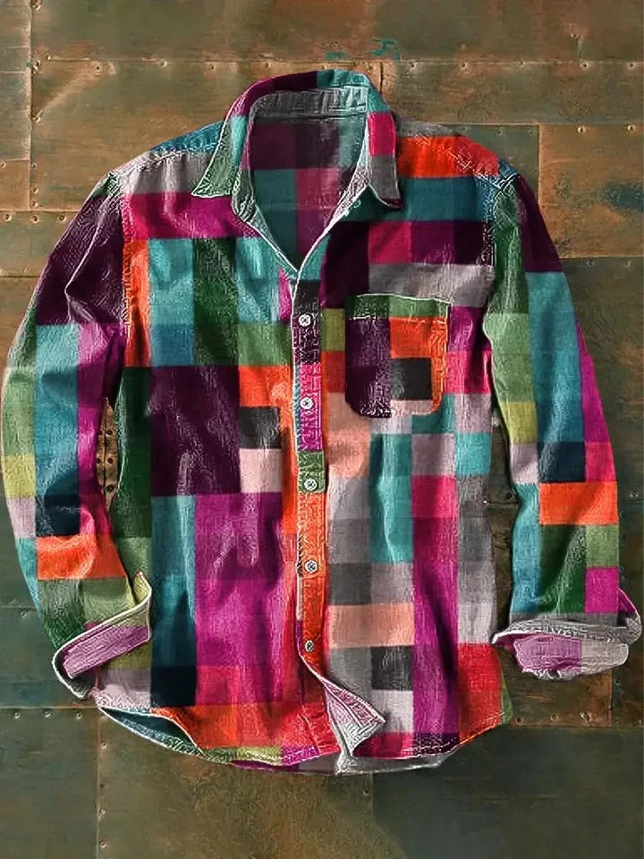 Camisa unisex de cuadros coloridos Spencer