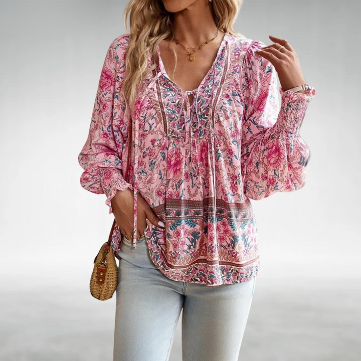 Caisyn | Blusa Boho con Estampado Floral