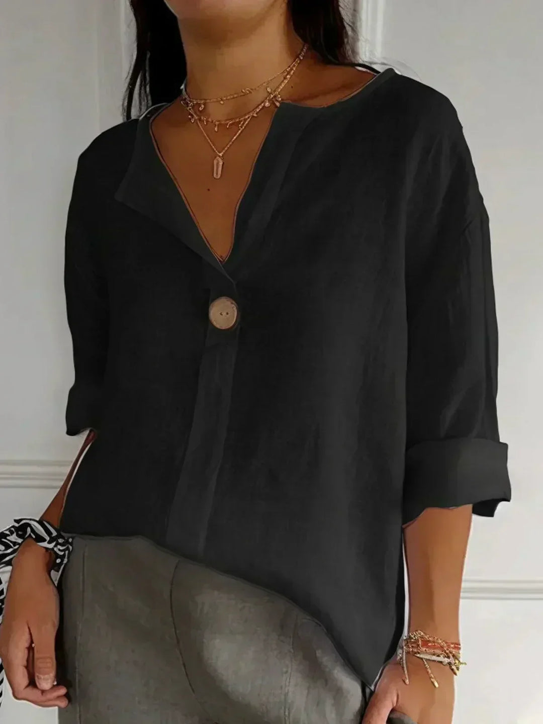 Aubri | Blusa Relajada con Escote en V