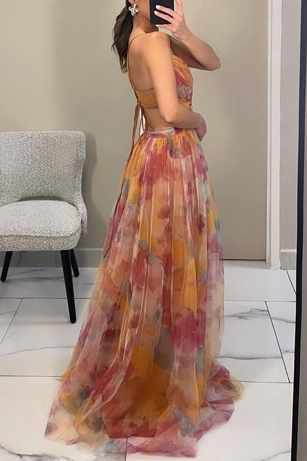 Eléna | Bata larga elegante con estampado floral