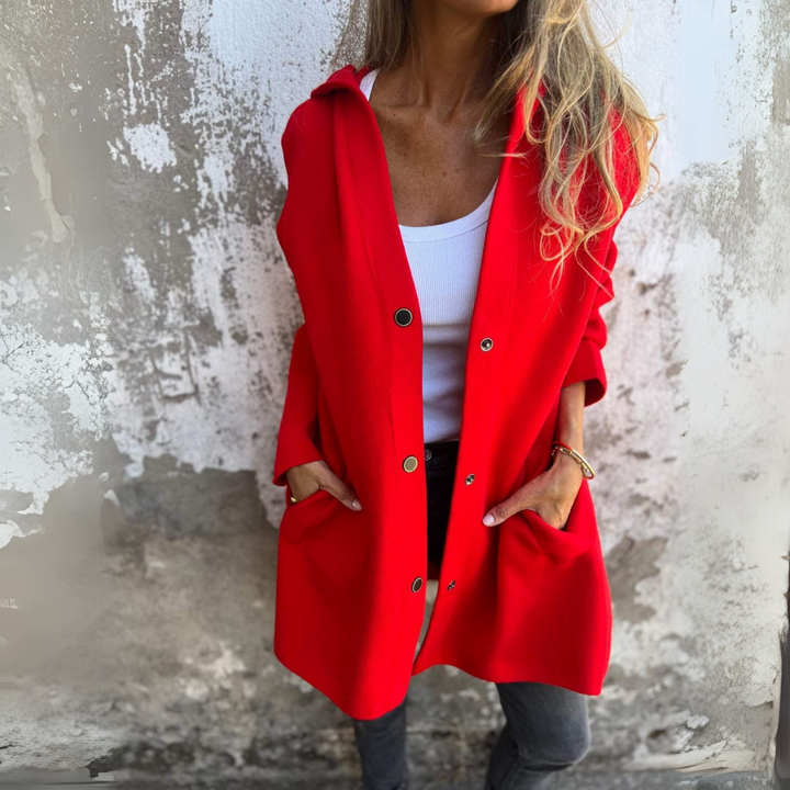 Nadia | Chaqueta casual de una sola fila con capucha