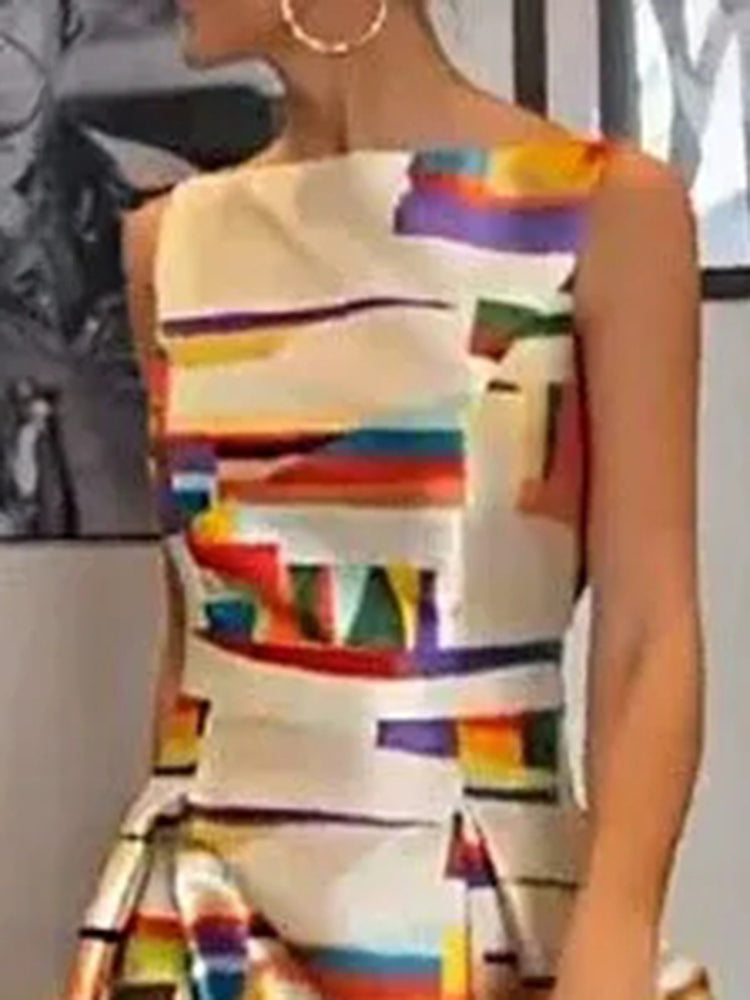 Shayra | Vestido Maxi de Diseño Geométrico