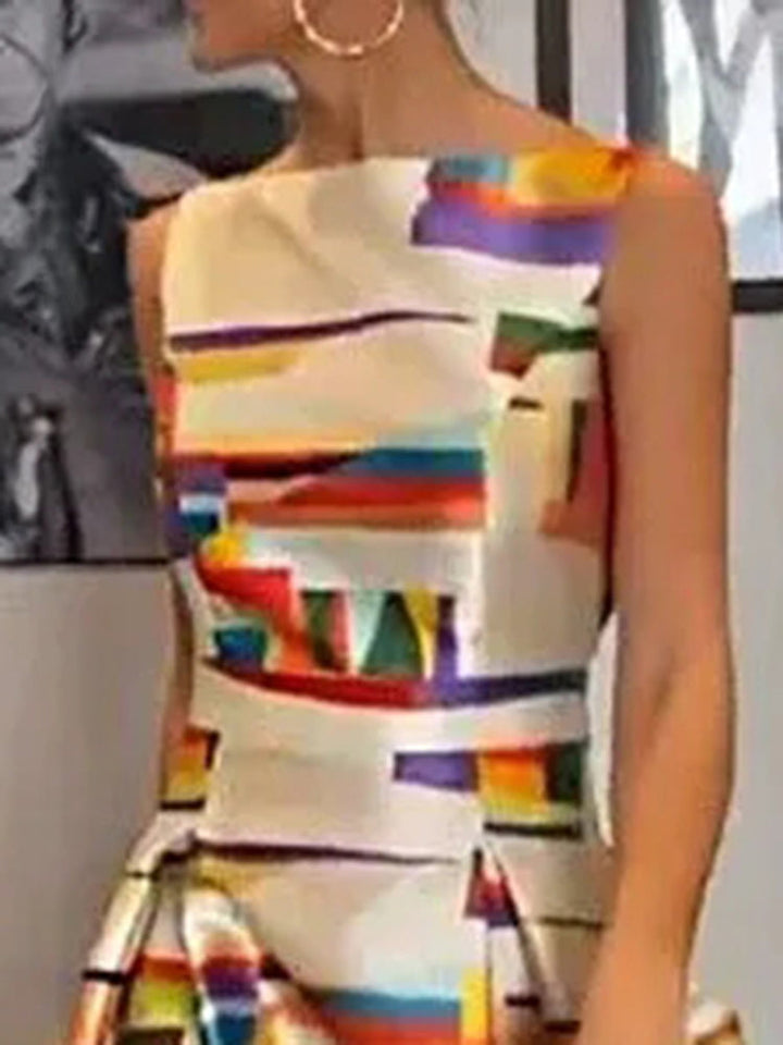 Shayra | Vestido Maxi de Diseño Geométrico