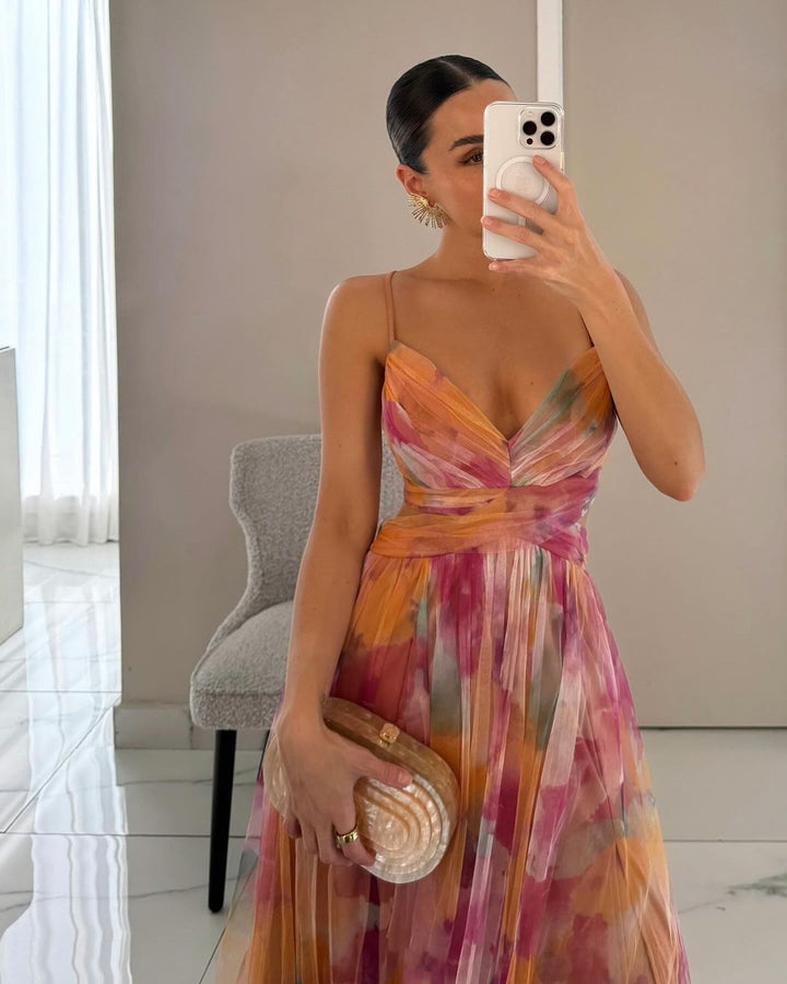 Eléna | Bata larga elegante con estampado floral