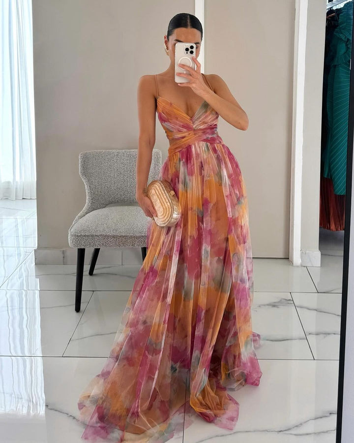 Eléna | Bata larga elegante con estampado floral