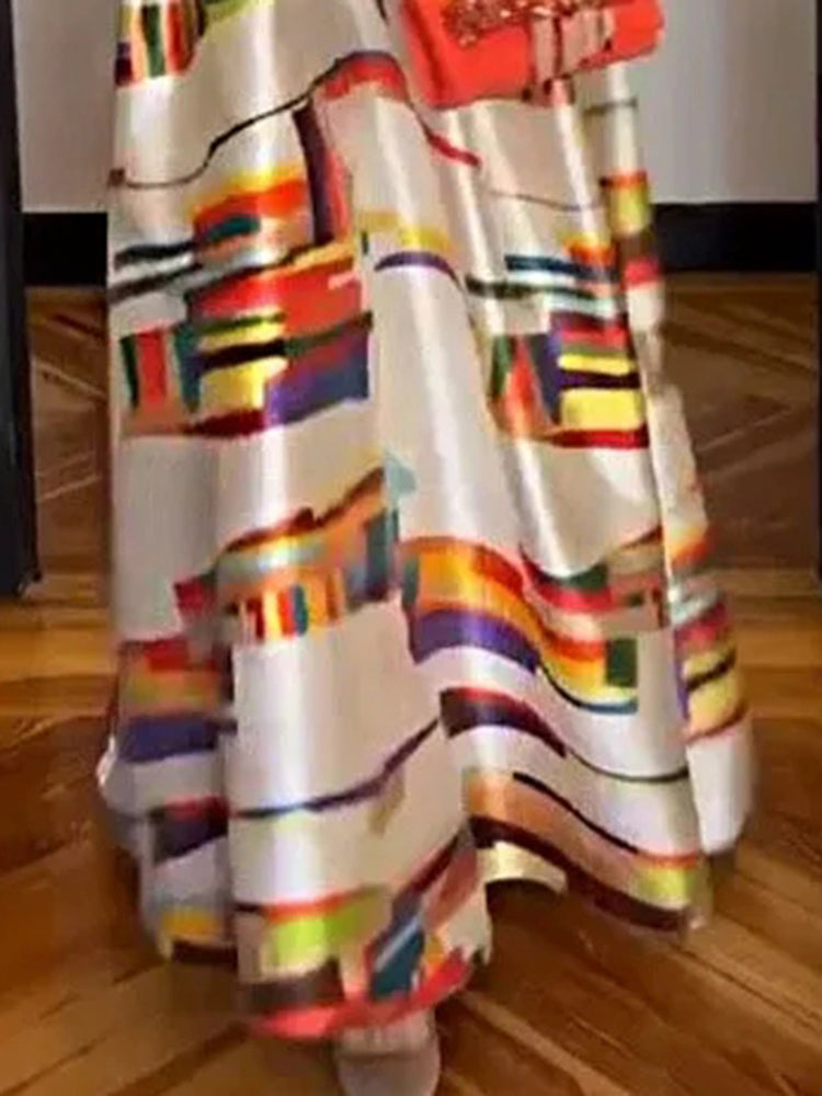 Shayra | Vestido Maxi de Diseño Geométrico