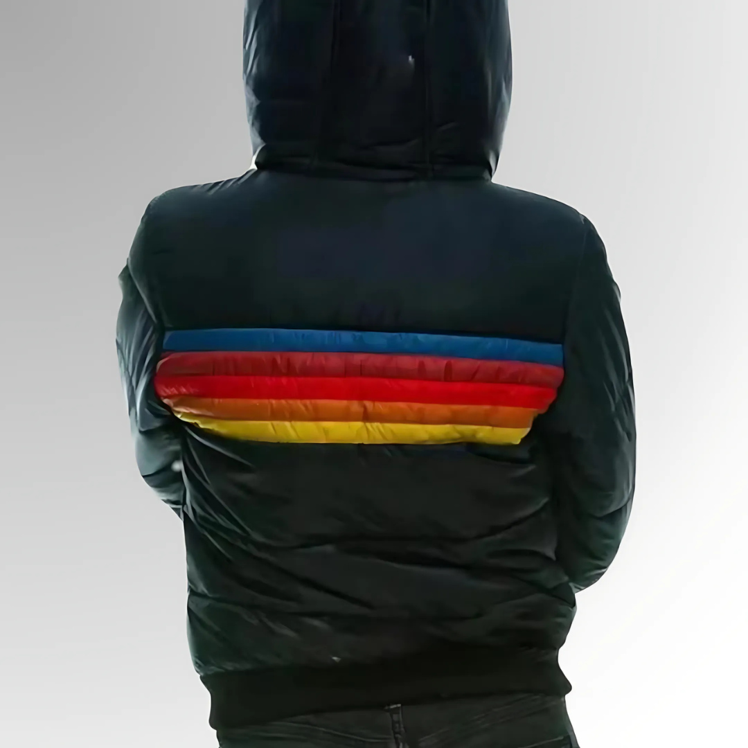Tessa | Chaqueta con cremallera y rayas de arcoíris