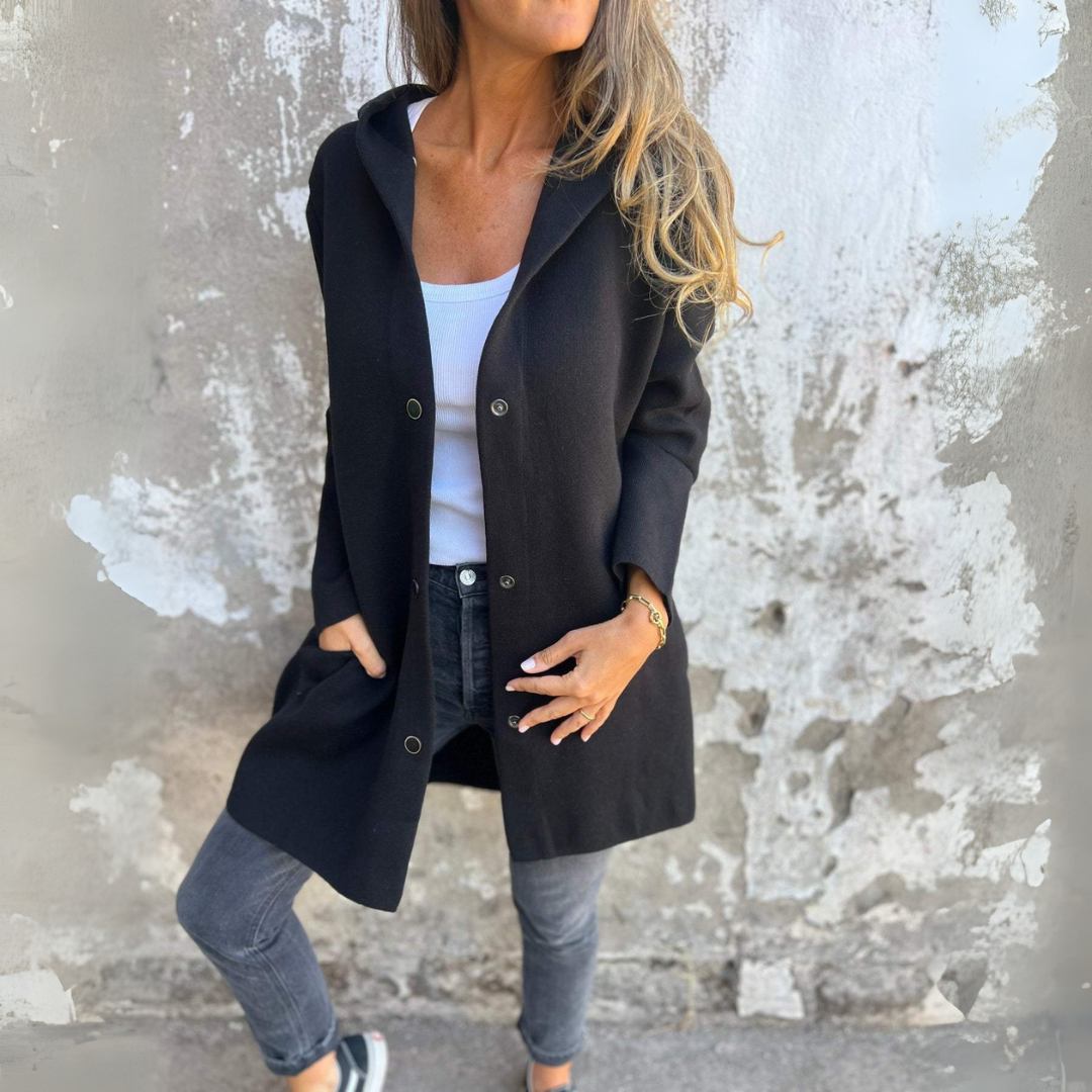 Nadia | Chaqueta casual de una sola fila con capucha