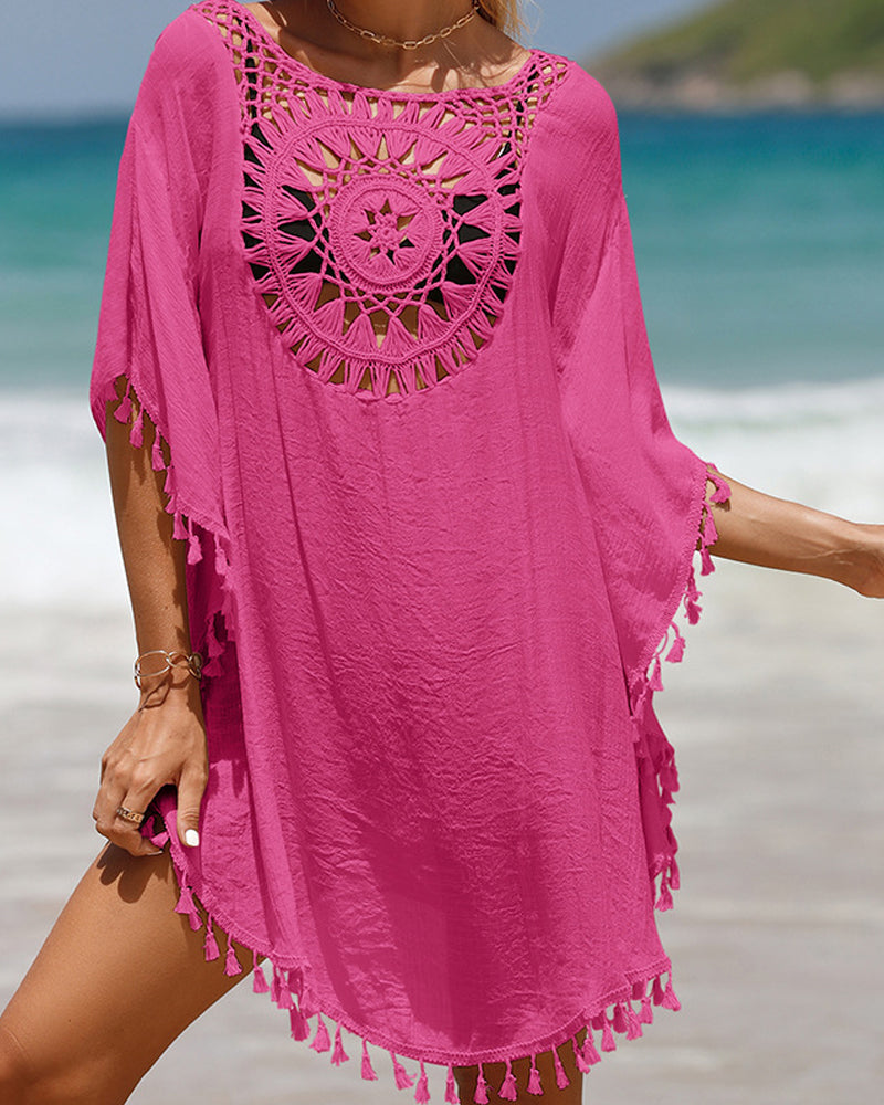 Manta de playa con pompones