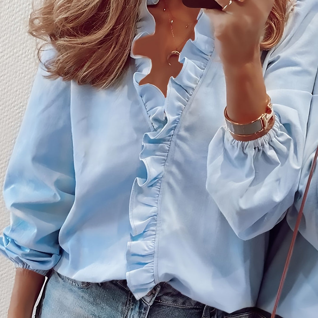 Cordelia | Blusa con Volantes y Escote en V