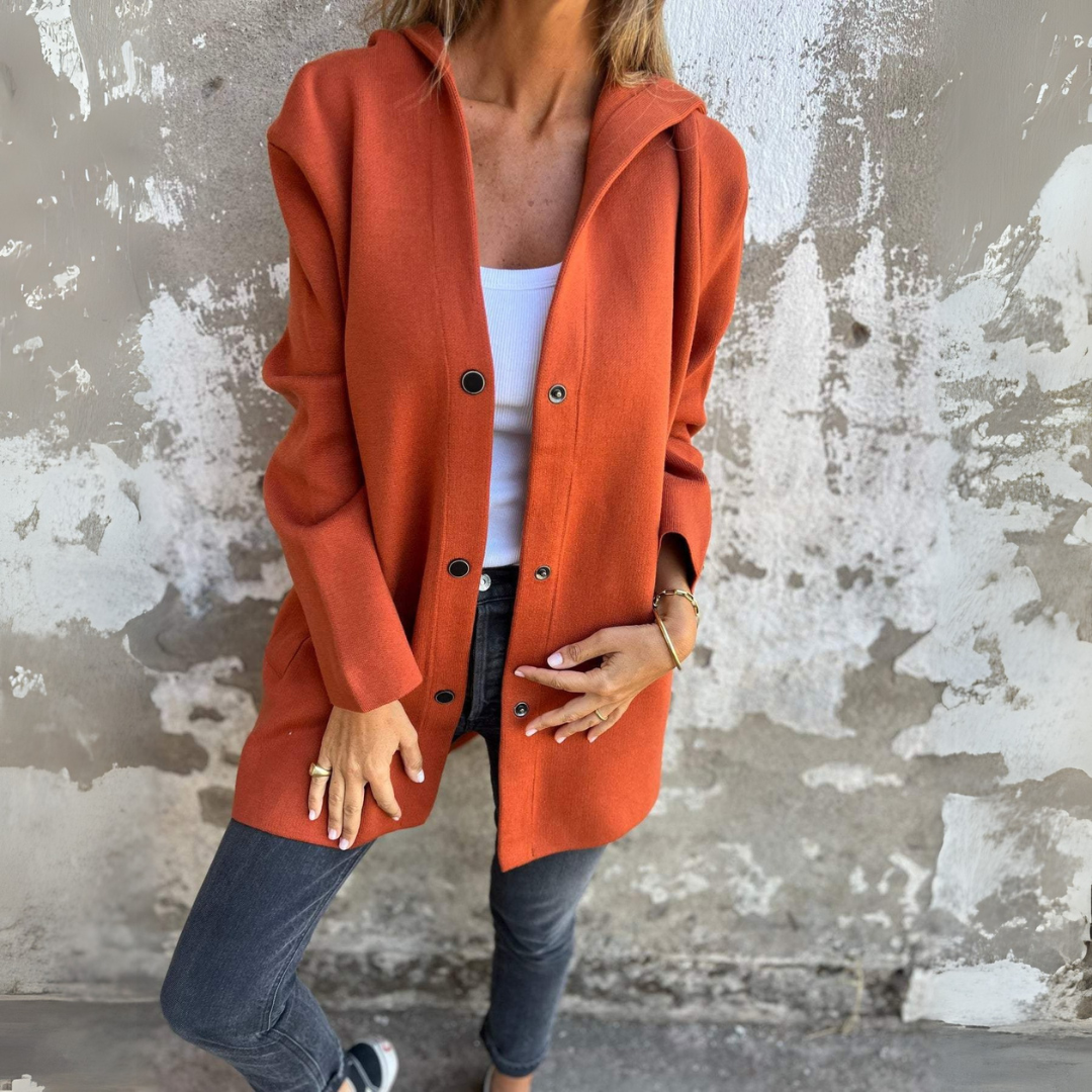 Nadia | Chaqueta casual de una sola fila con capucha