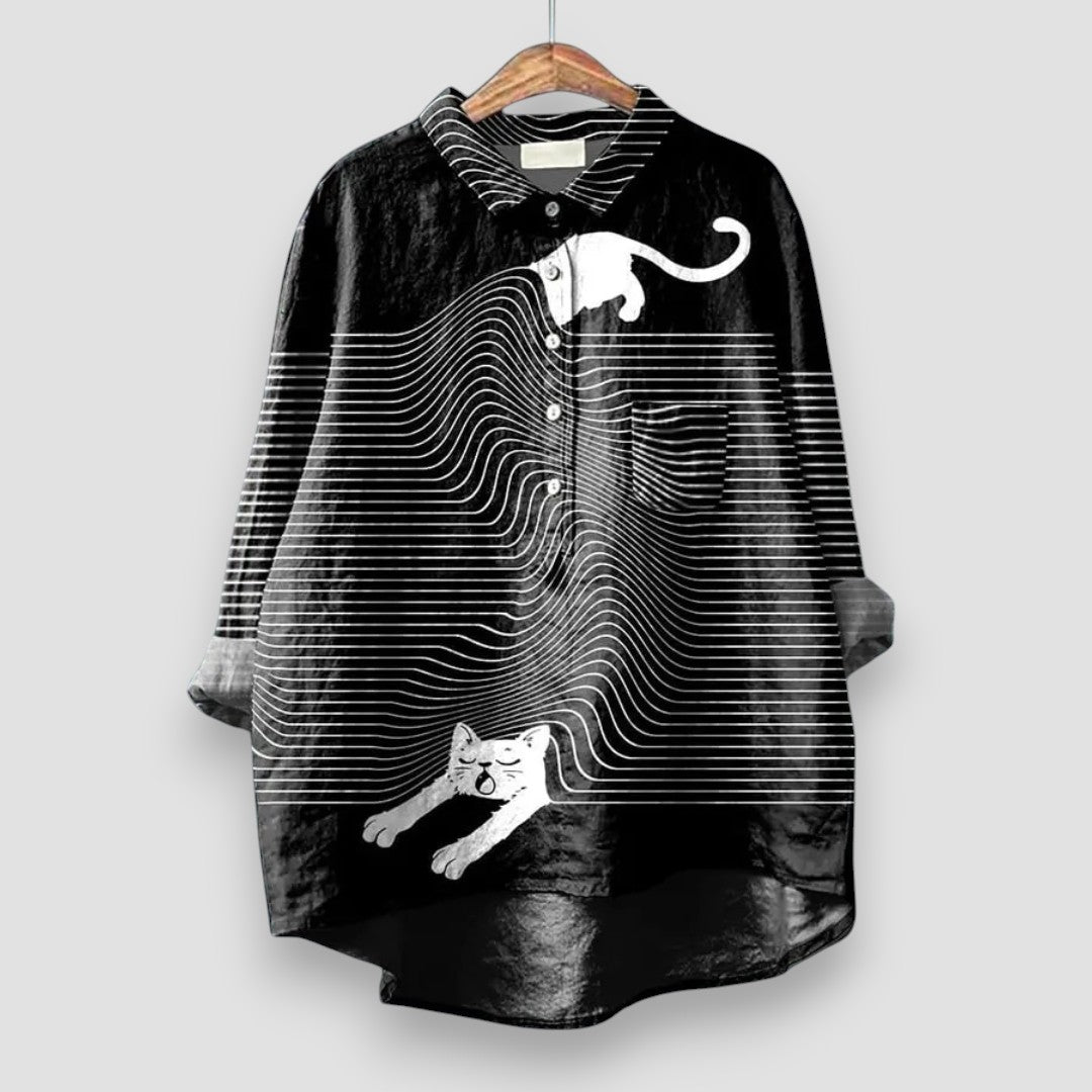 CAMILLA | Blusa elegante para mujer con estampado artístico