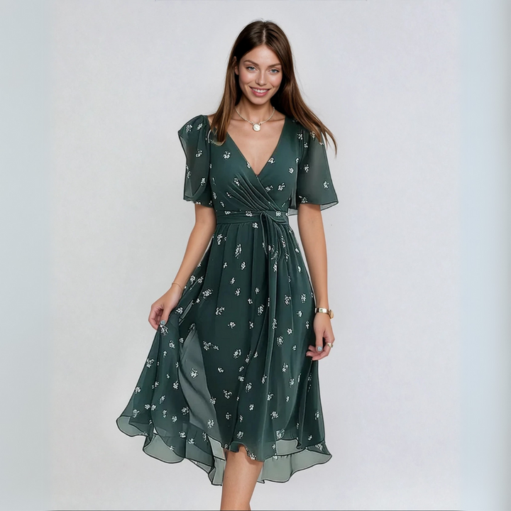 Lina™ | Elegante vestido de manga corta