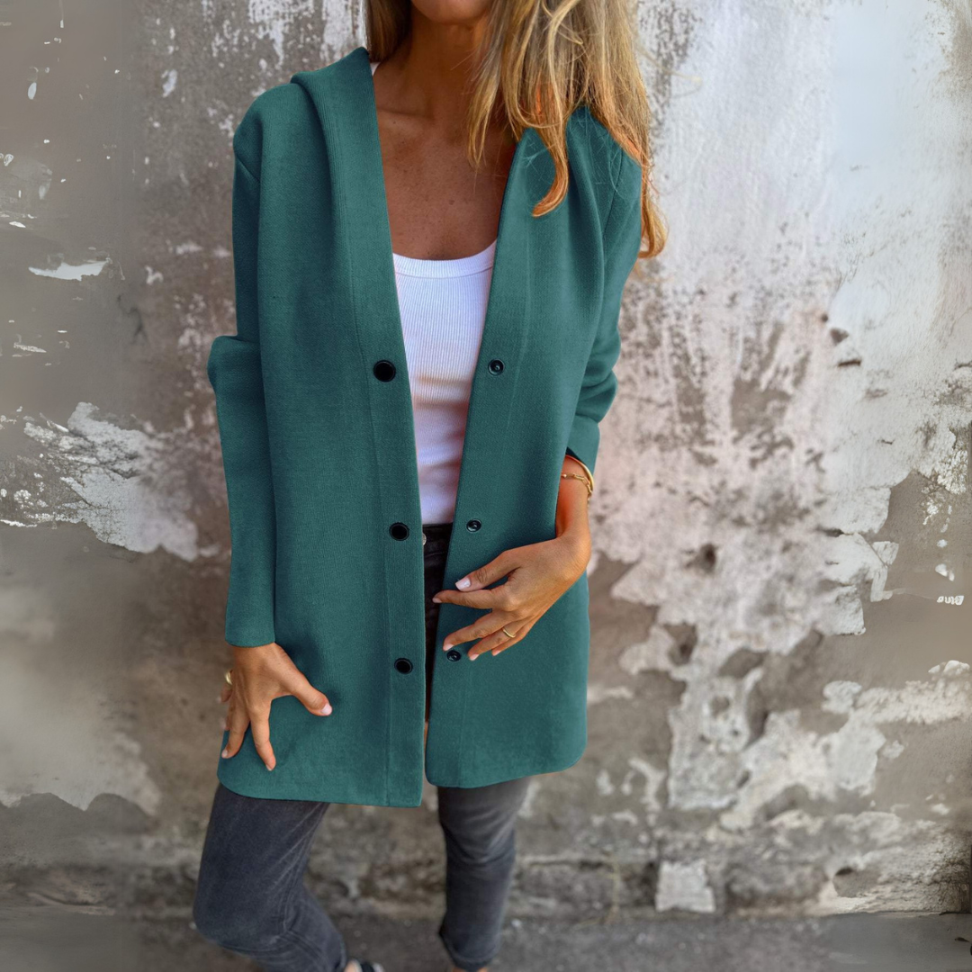 Nadia | Chaqueta casual de una sola fila con capucha