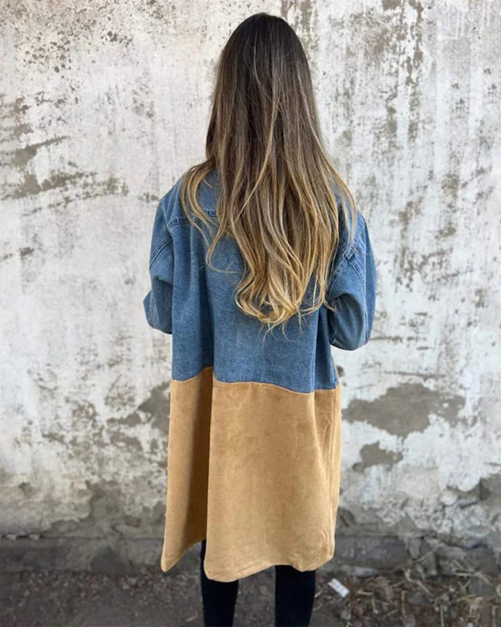 Sara | Abrigo de denim y de camel