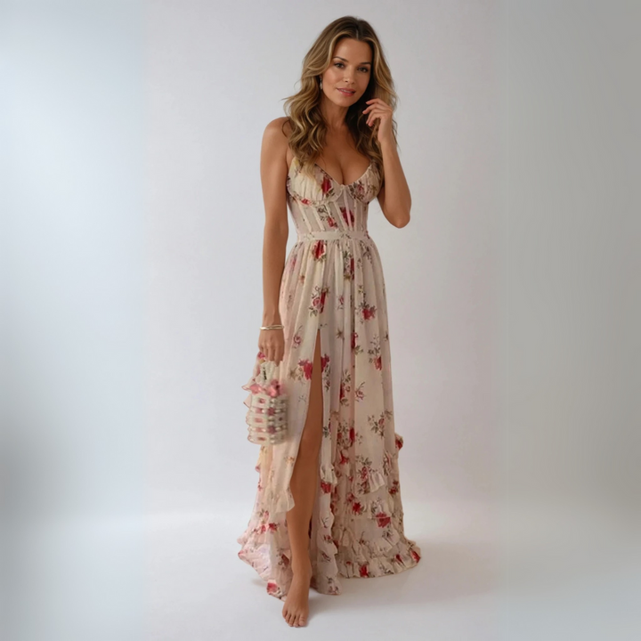 Yuna - Vestido largo con estampado floral