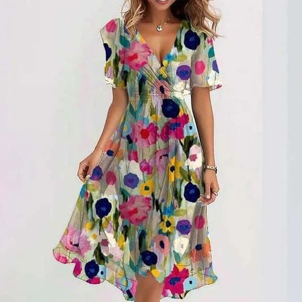 Lina™ | Elegante vestido de manga corta