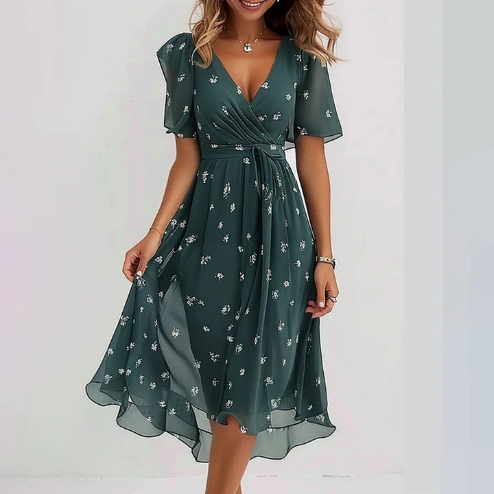 Lina™ | Elegante vestido de manga corta