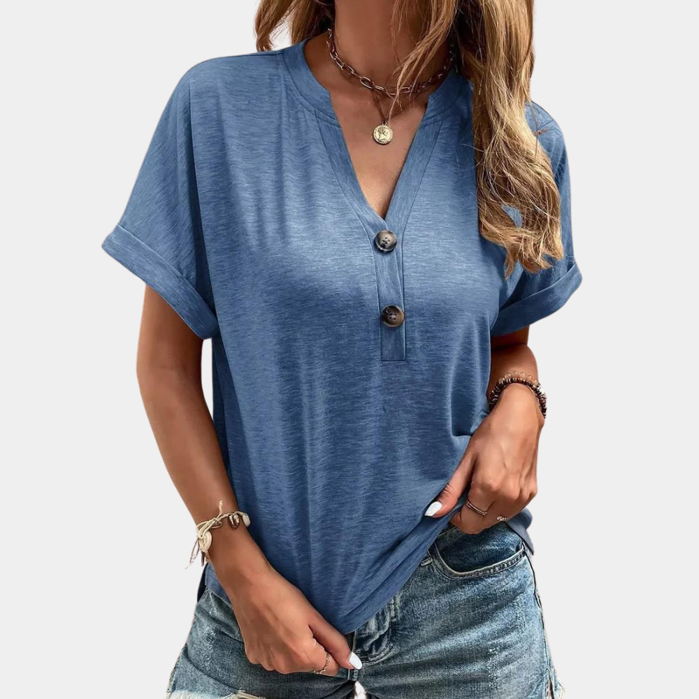 Reapi | Blusa de Verano con Escote en V y Tejido Ligero