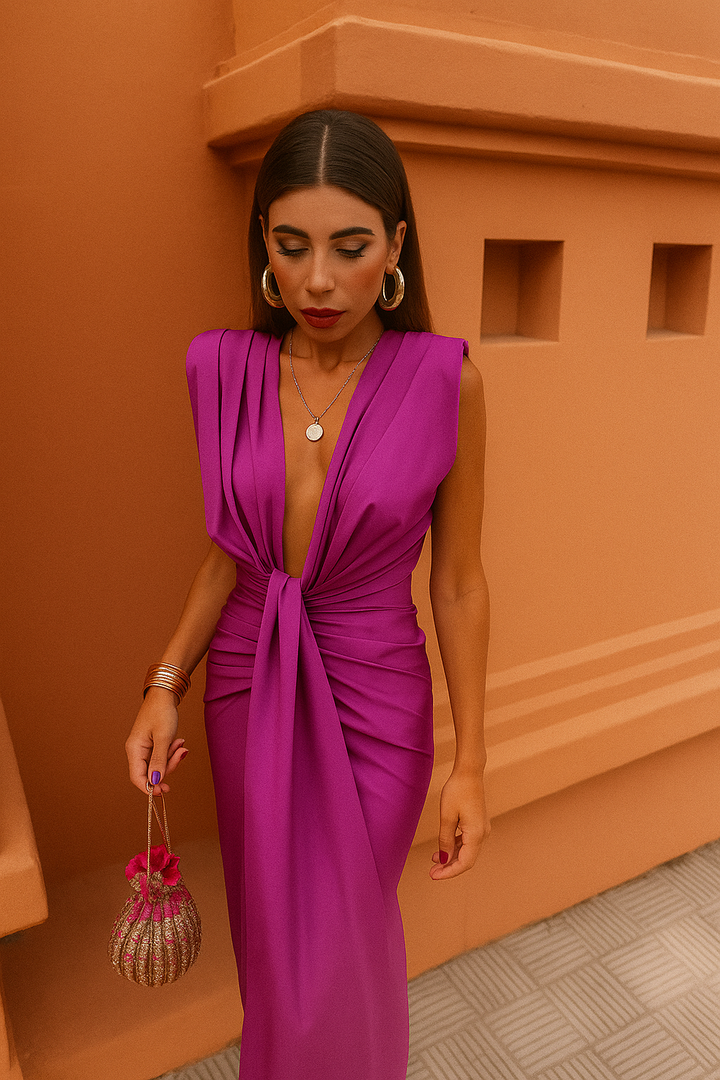 Moriah | Vestido Largo Femenino Plisado