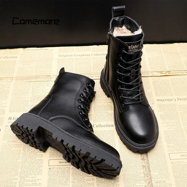 Inés | Botas de invierno de piel negra