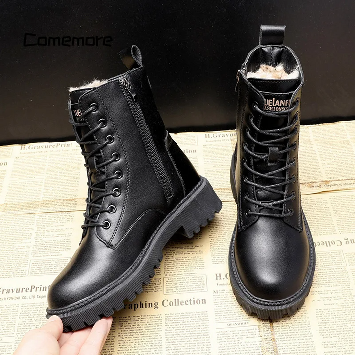 Inés | Botas de invierno de piel negra