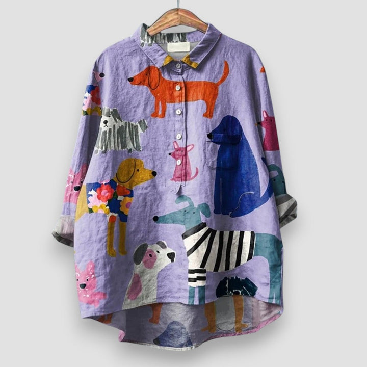 CAMILLA | Blusa elegante para mujer con estampado artístico