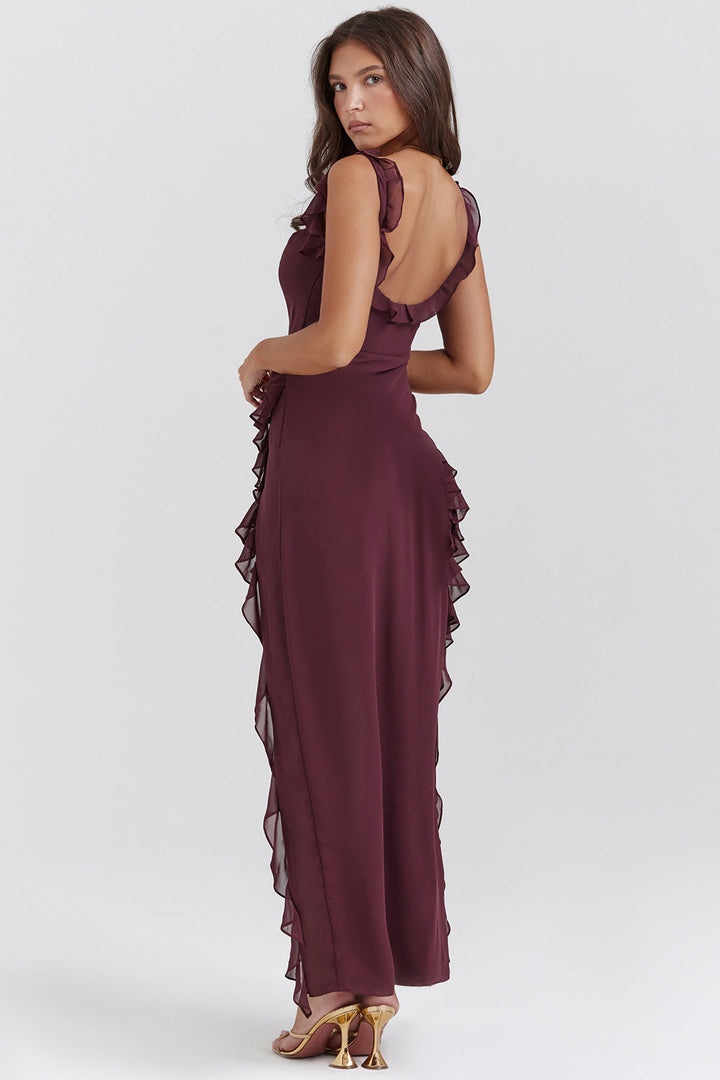Vestido Largo Amira – Ciruela Oscura