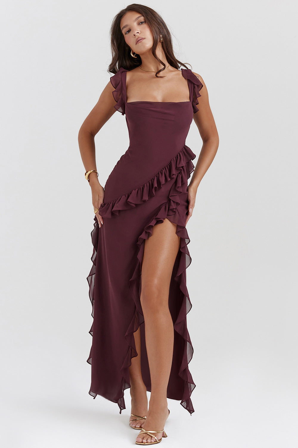 Vestido Largo Amira – Ciruela Oscura