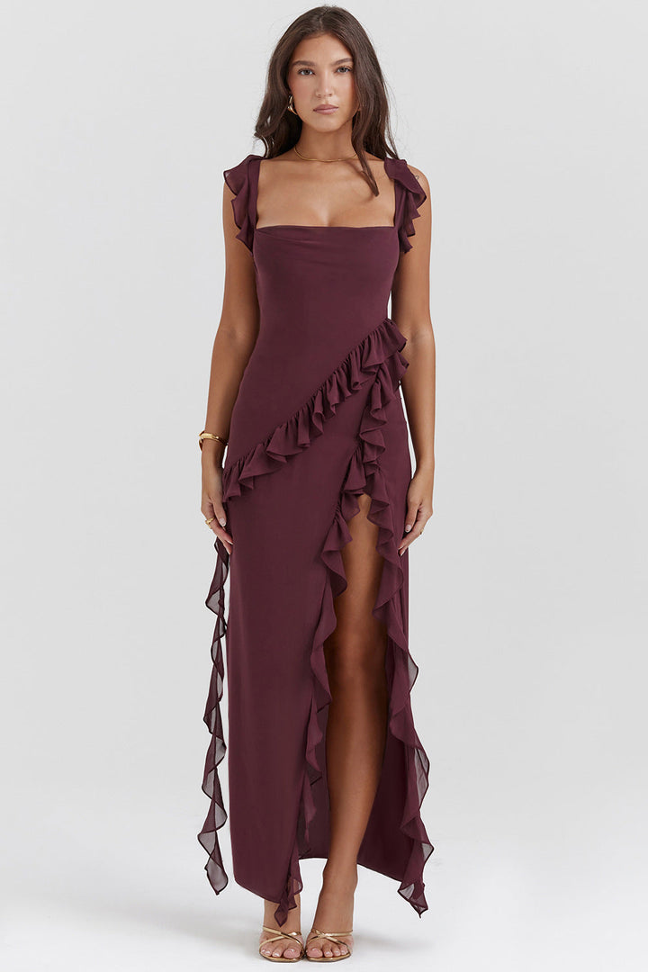 Vestido Largo Amira – Ciruela Oscura