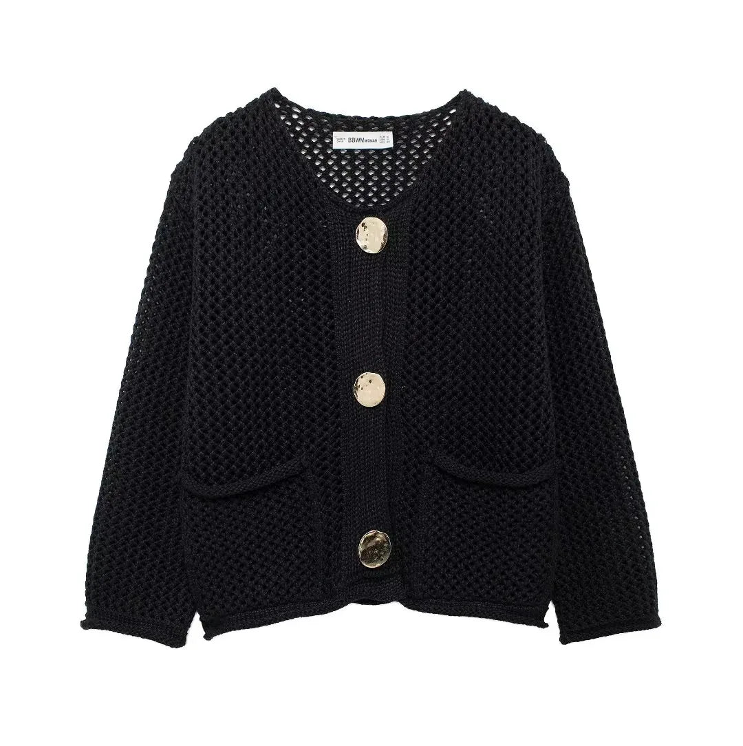 Viola | Chaqueta de punto con botones dorados
