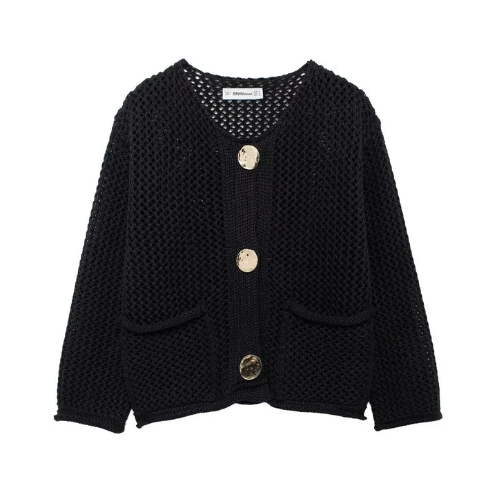 Viola | Chaqueta de punto con botones dorados