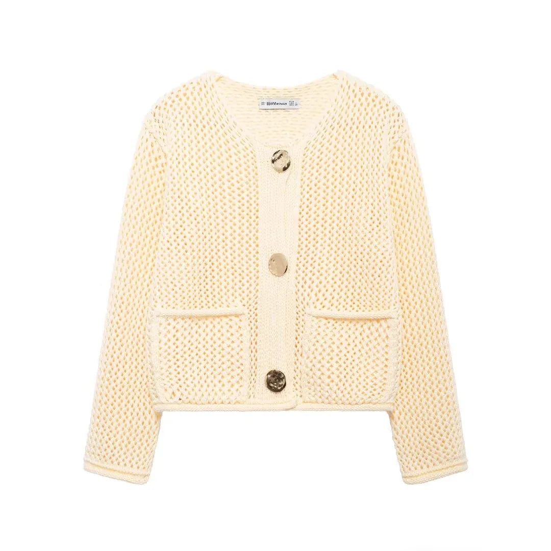 Viola | Chaqueta de punto con botones dorados