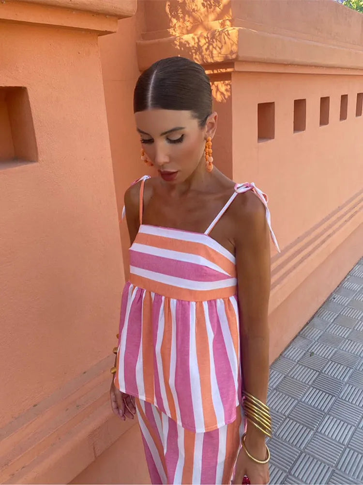 Hanne - Conjunto de pantalones con estampados para el verano