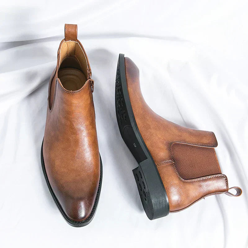 Carlos | Chelsea botas de cuero con cremallera