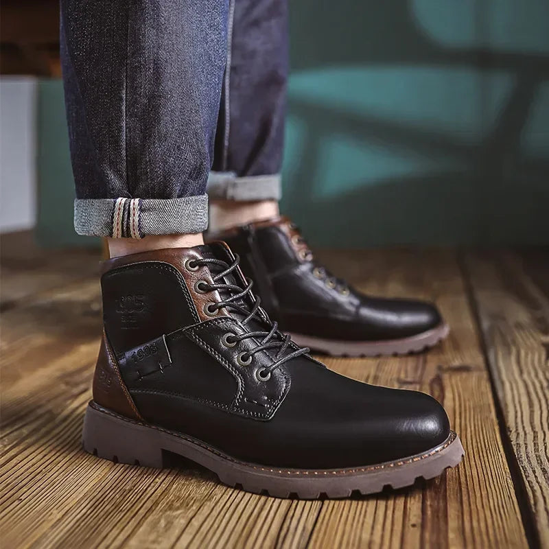 Michel | Botas de cuero casuales de estilo británico para hombres