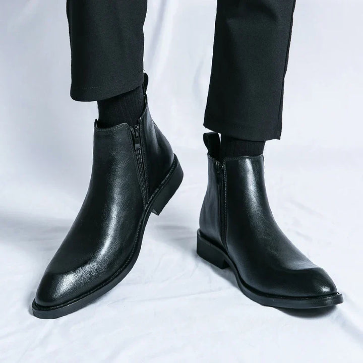 Carlos | Chelsea botas de cuero con cremallera