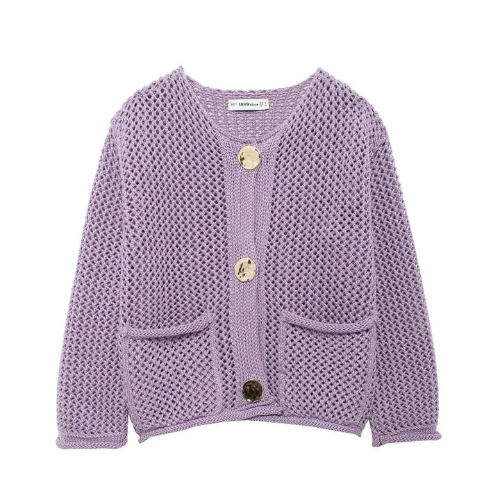Viola | Chaqueta de punto con botones dorados