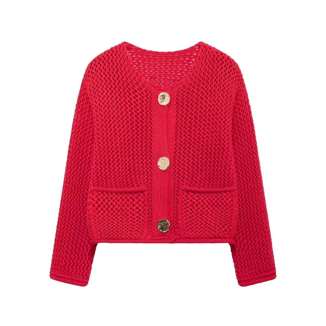 Viola | Chaqueta de punto con botones dorados