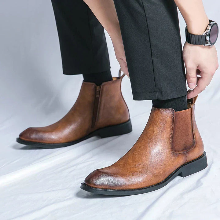 Carlos | Chelsea botas de cuero con cremallera