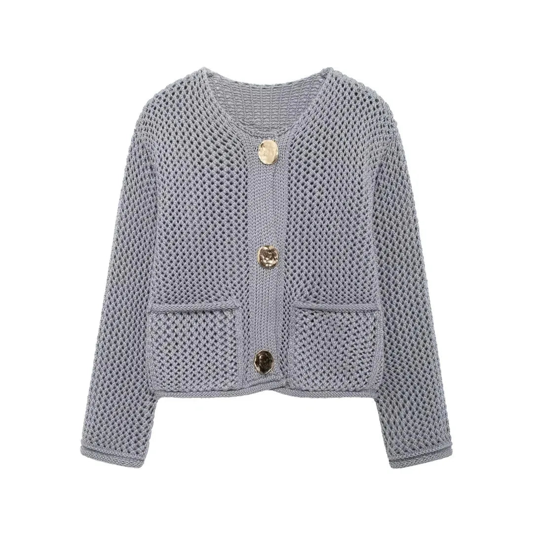 Viola | Chaqueta de punto con botones dorados