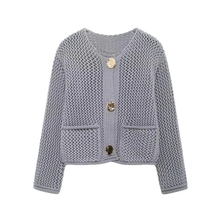 Viola | Chaqueta de punto con botones dorados