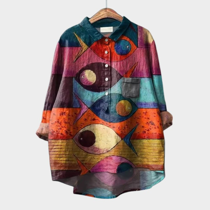 LUCIANA | Blusa Oversize con Gatos Estilizados y Comfort Único para Cada Día