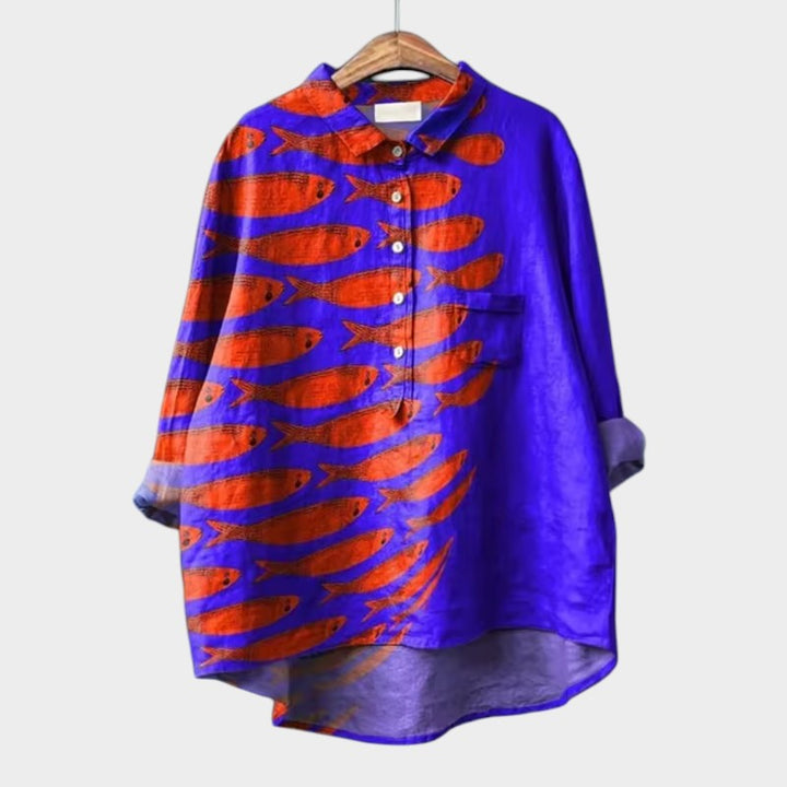 LUCIANA | Blusa Oversize con Gatos Estilizados y Comfort Único para Cada Día