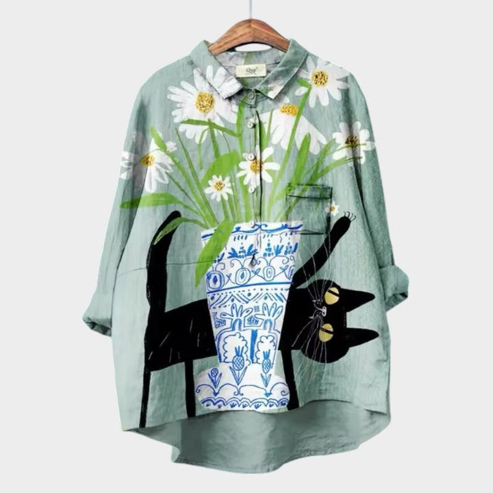 ELISABETTA | Blusa oversize con estampado floral y ajuste cómodo para días sin preocupaciones