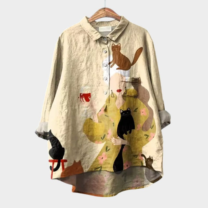 ELISABETTA | Blusa oversize con estampado floral y ajuste cómodo para días sin preocupaciones